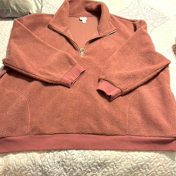 Ava viv Sherpa quarter zip women’s size 4x mauve pink - Picture 1 of 7